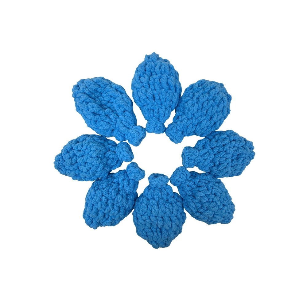 Reusable Crochet Water Balloons Handmade Latex Free Blue Set of 8